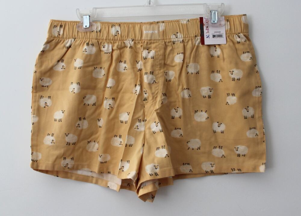Joyspun Womens Woven Pajama Boxer Shorts 3'' Inseam Yellow Sandbox Multisize NWT